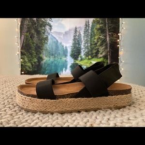 Black Platform Sandals- Size 8.5